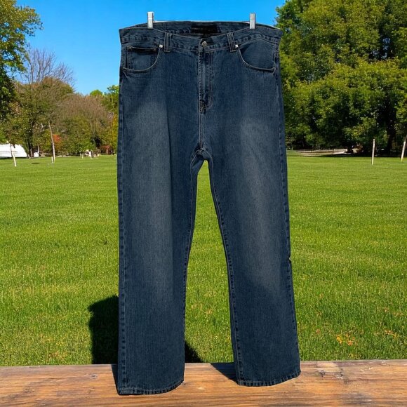 Fubu Y2K Baggy Jeans W40L34 Embroidered Pocket Streetwear Denim Vintage
